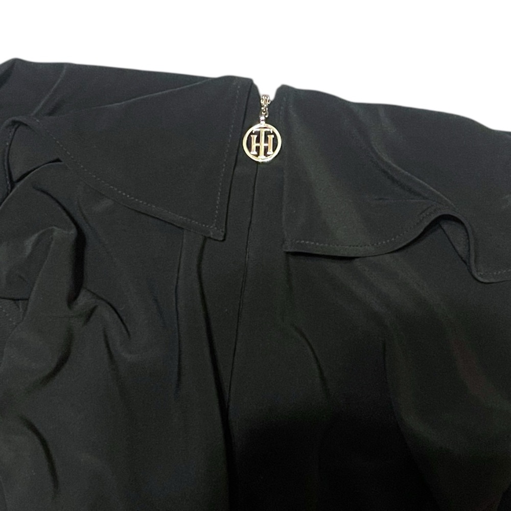 Tommy Hilfiger Black Sleeveless Ruffle V-Neck Jumpsuit Women’s Size 2 Stretchy - Picture 9 of 9
